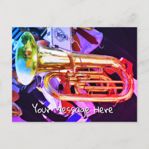 Shiny Tuba Slanted Perspective Brass Band Postcard