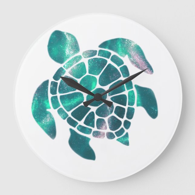 Shiny turtle  large clock (Front)