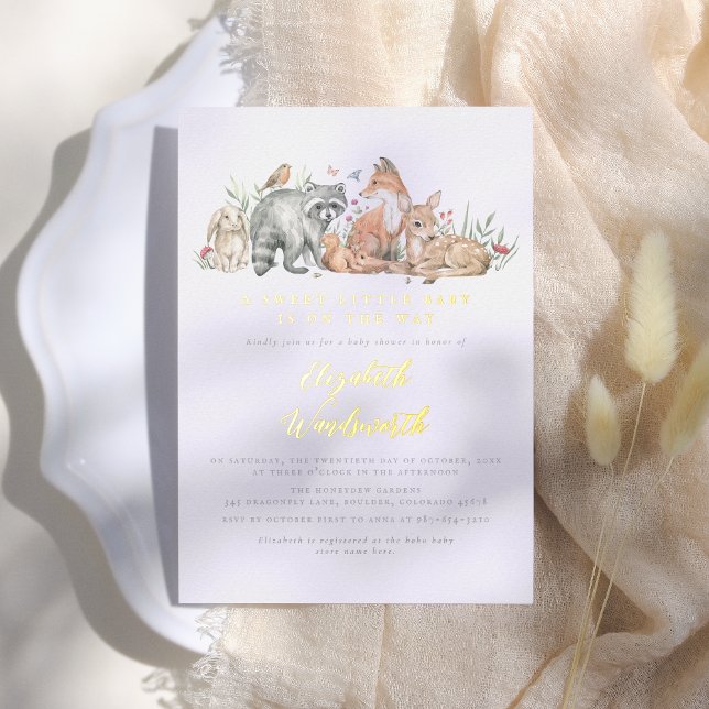 Shiny Woodland Forest Animals Vintage Baby Shower (Creator Uploaded)