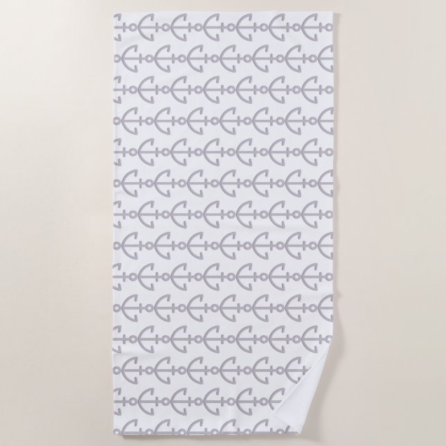 Ship Anchor Beach Towel (Front)