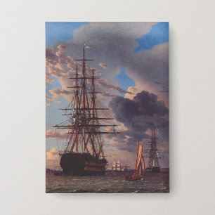 Ship and a Frigate at Anchor