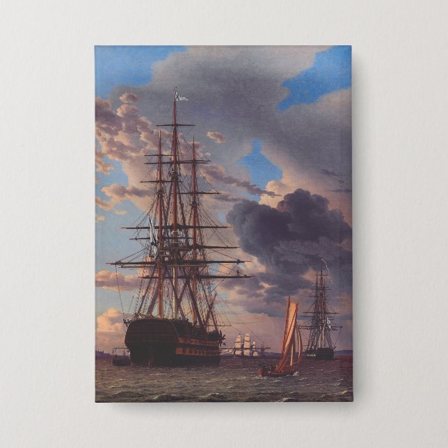 Ship and a Frigate at Anchor  (Front)