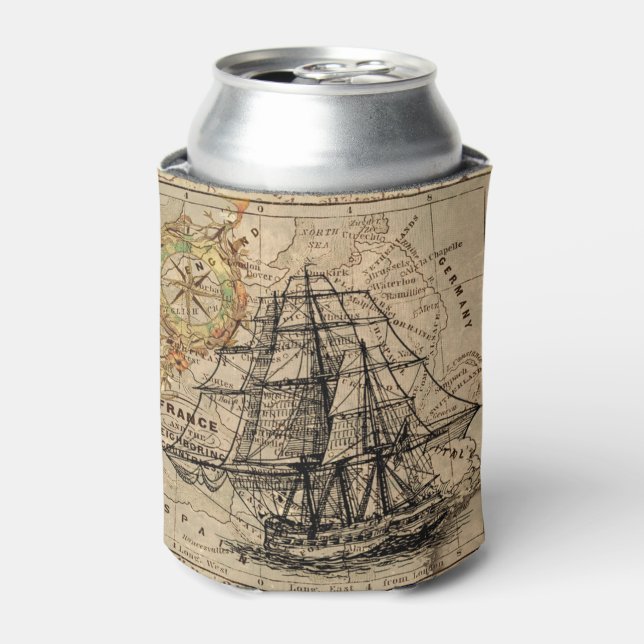Ship and Map Can Cooler (Can Front)