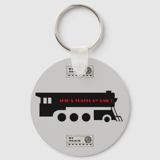 Ship and Travel By Railroad Train Key Ring