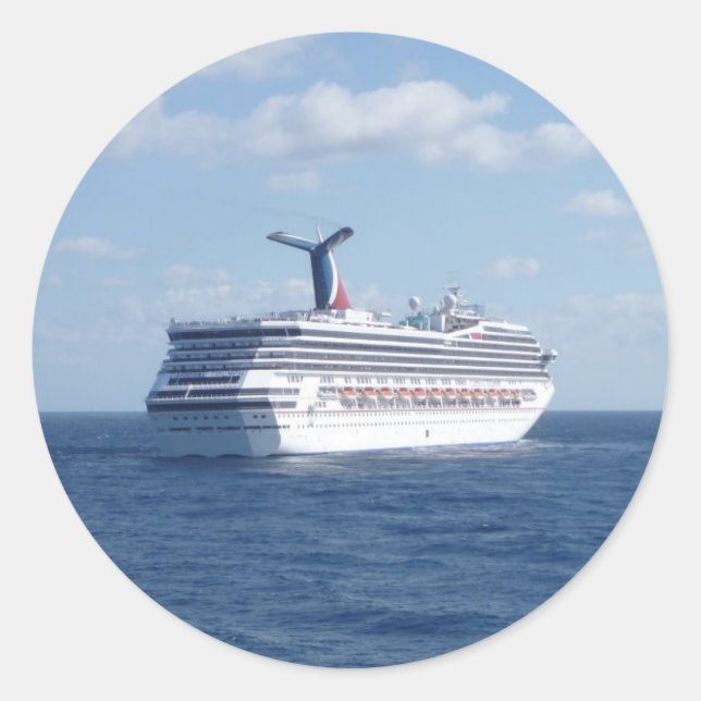 Ship at Sea Classic Round Sticker (Front)