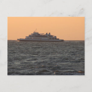 Ship at Sunset Postcard
