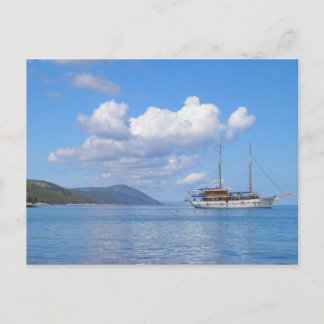 Ship at the Coast of Hvar, Croatia Postcard