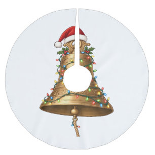 Ship Bell Santa Hat Christmas Lights Nautical Brushed Polyester Tree Skirt