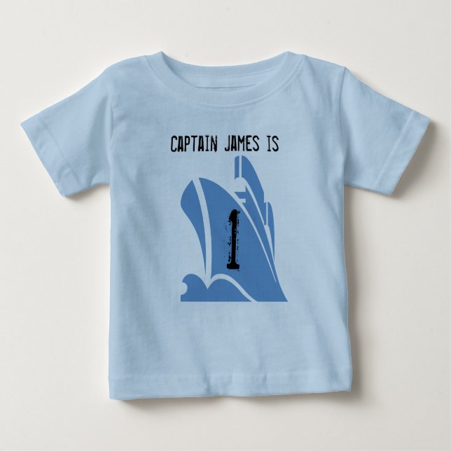 Ship Captain Customisable 1st Birthday Tshirt (Front)