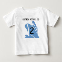 Ship Captain Customisable 2nd Birthday Tshirt