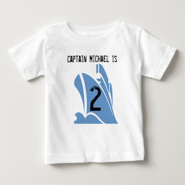 Ship Captain Customisable 2nd Birthday Tshirt (Front)