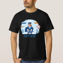 Ship Captain Design Attractive Black Tshirt