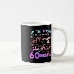 Ship Faced 60th Birthday Cruise 60 Year Old Cruisi Coffee Mug