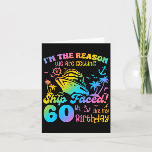 Ship Faced It's My 60th Birthday Cruising Ship Tri Card