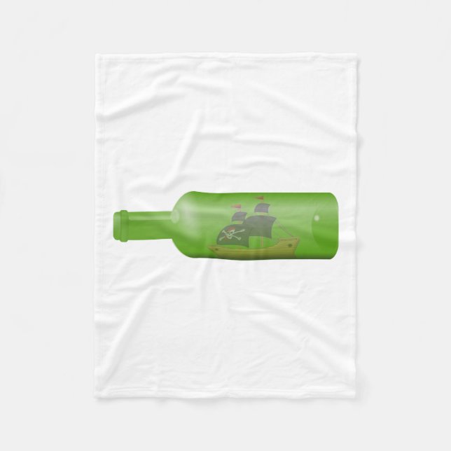 Ship in a bottle fleece blanket (Front)