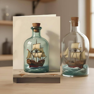 Ship in a Bottle   Happy Birthday Dad Card