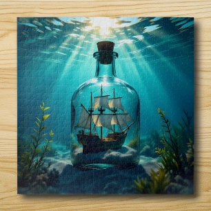 Ship in a Bottle in the Ocean Jigsaw Puzzle
