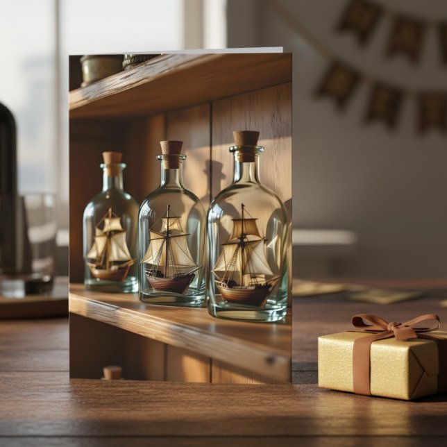 Ship in a Bottle Maritime Birthday for Brother Card (Creator Uploaded)