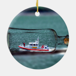 Ship in a Bottle Ocean Decorative Ornament