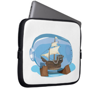 Ship in a Bottle on the sea Laptop Sleeve