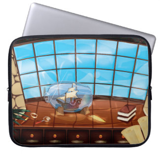 Ship in a Bottle on the sea Laptop Sleeve