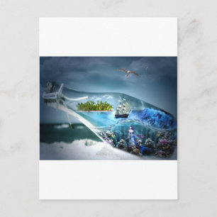 Ship in a Bottle Postcard