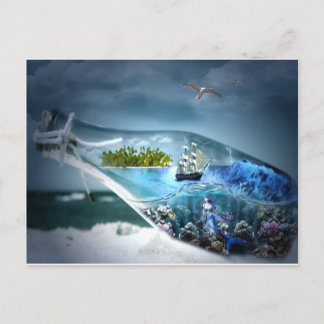 Ship in a Bottle Postcard