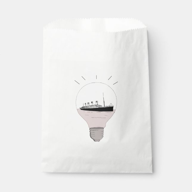 Ship in a light bulb favour bag (Front)