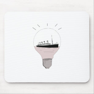 Ship in a light bulb mouse pad