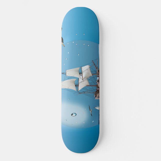 Ship in a light bulb skateboard (Front)