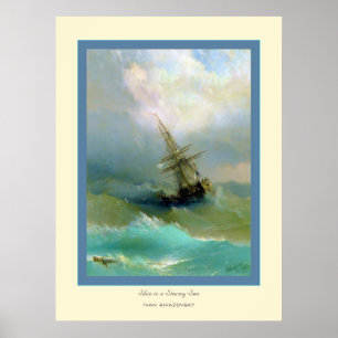 Ship in a Stormy Sea~ Ivan Aivazovsky Poster