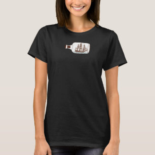 Ship In Bottle Vintage Ship Sailing In Ocean Retro T-Shirt