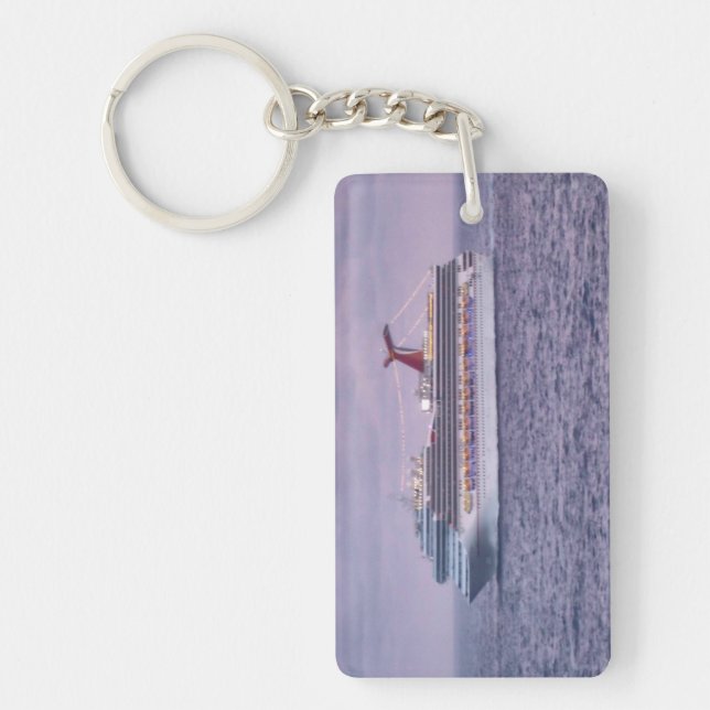 Ship in Purple Key Ring (Front)