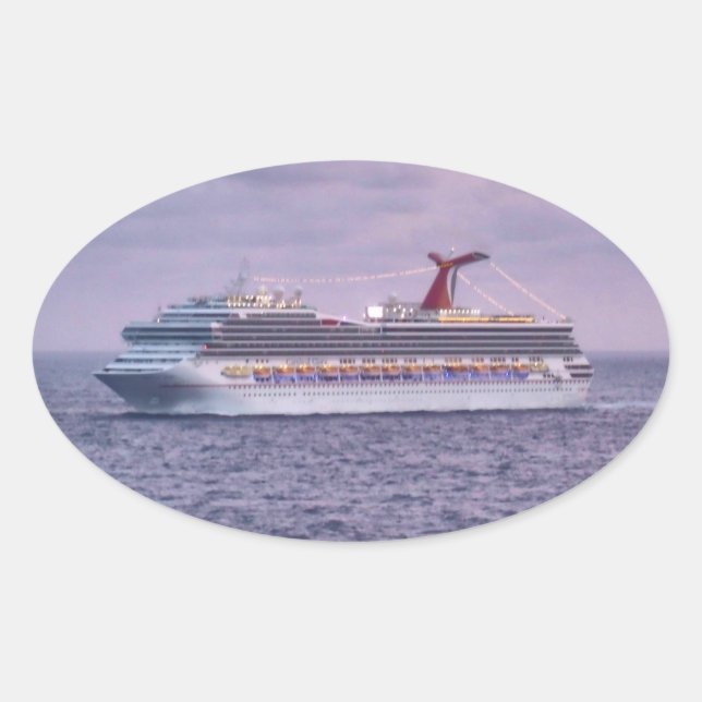 Ship in Purple Oval Sticker (Front)