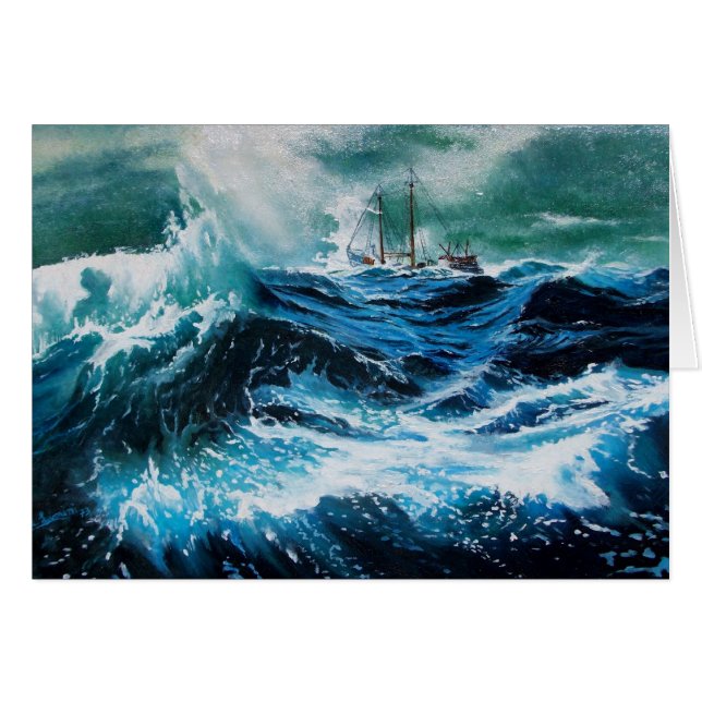 Ship In the Sea in Storm (Front Horizontal)