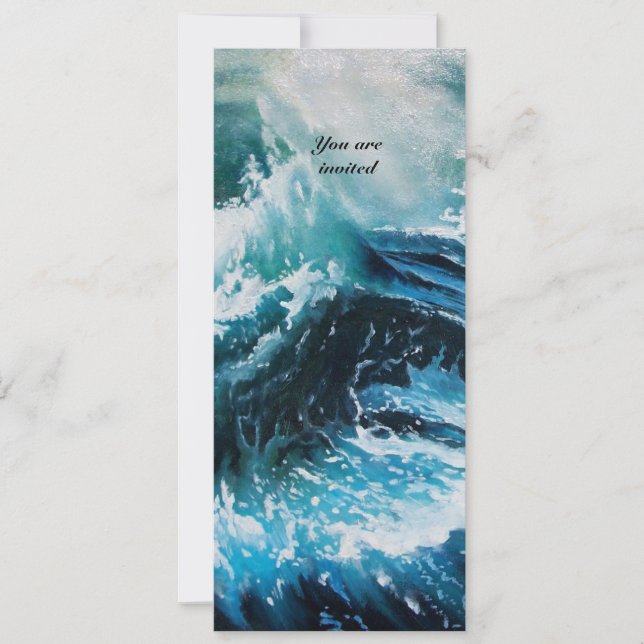 Ship In the Sea in Storm Invitation (Front)