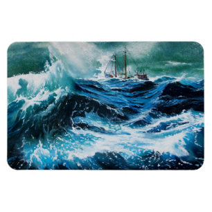 Ship In the Sea in Storm Magnet