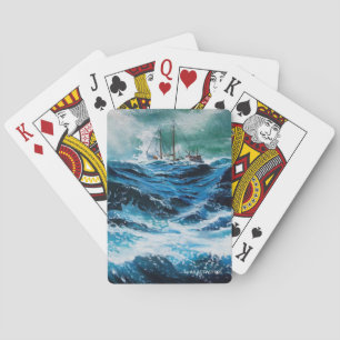 Ship In the Sea in Storm Playing Cards