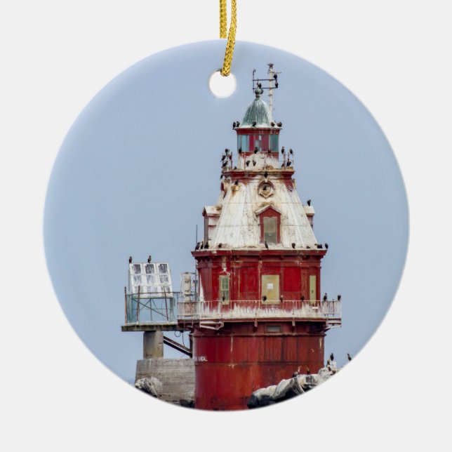Ship John Shoal Lighthouse Ceramic Ornament (Front)