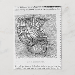 Ship of Columbus' Time' Postcard