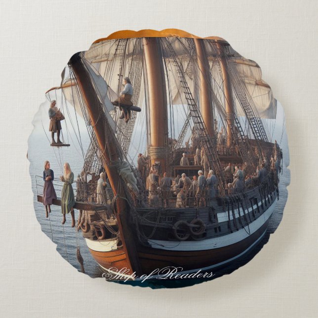 Ship of Readers 06 Round Cushion (Front)