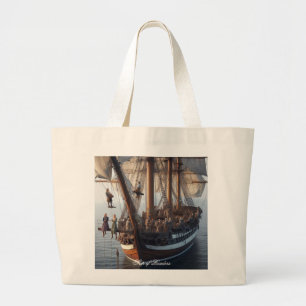 Ship of Readers Large Tote Bag