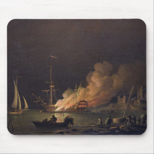 Ship on Fire at Night, c.1756 (oil on canvas) Mouse Pad