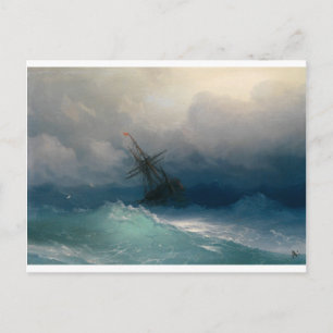 Ship on Stormy Seas, Ivan Aivazovsky - Postcard