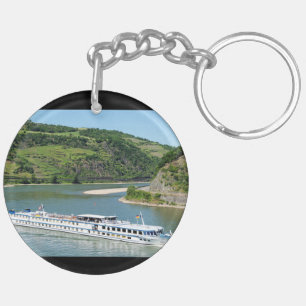 Ship on the Rhine near Oberweser Key Ring