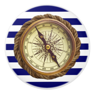 Ship’s Compass ~ Navigational Device ~ * ~ Ceramic Knob