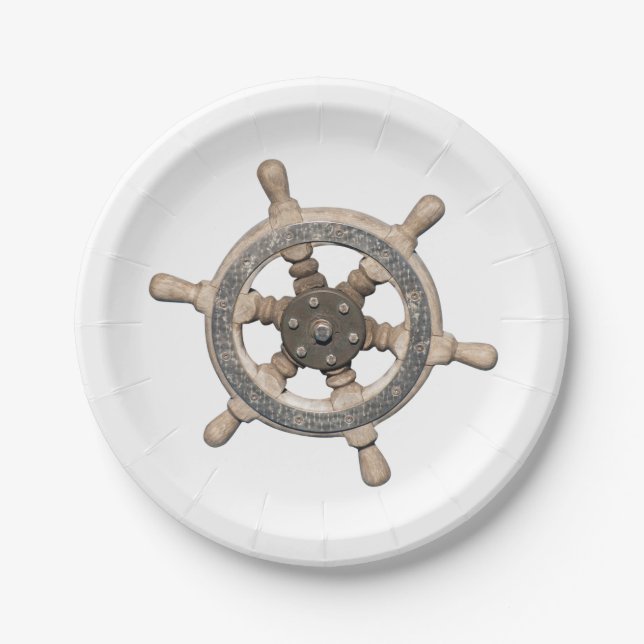 Ship’s steering wheel paper plate (Front)