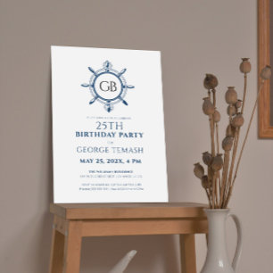 Ship’s Wheel Rope Birthday Party Invitation