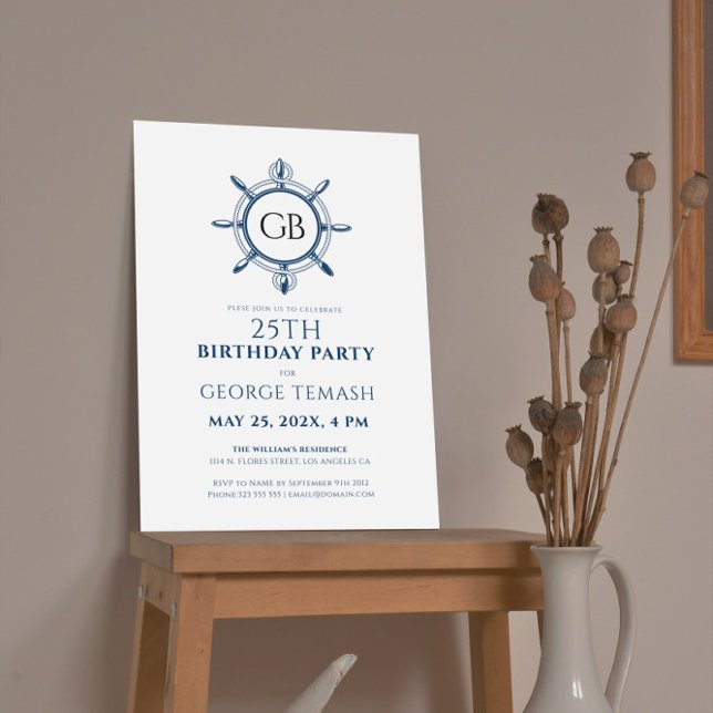 Ship’s Wheel Rope Birthday Party Invitation (Creator Uploaded)