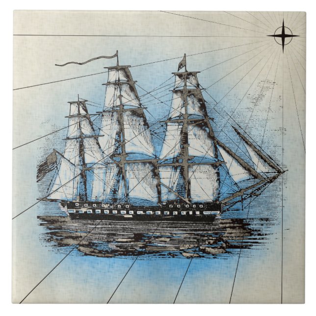 Ship sailing accent tile (Front)